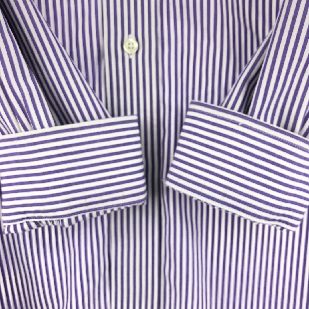 Brooks Brothers Est.1818 Wide Collar Long Sleeve Cotton Striped Shirt Men's L /eaa441814