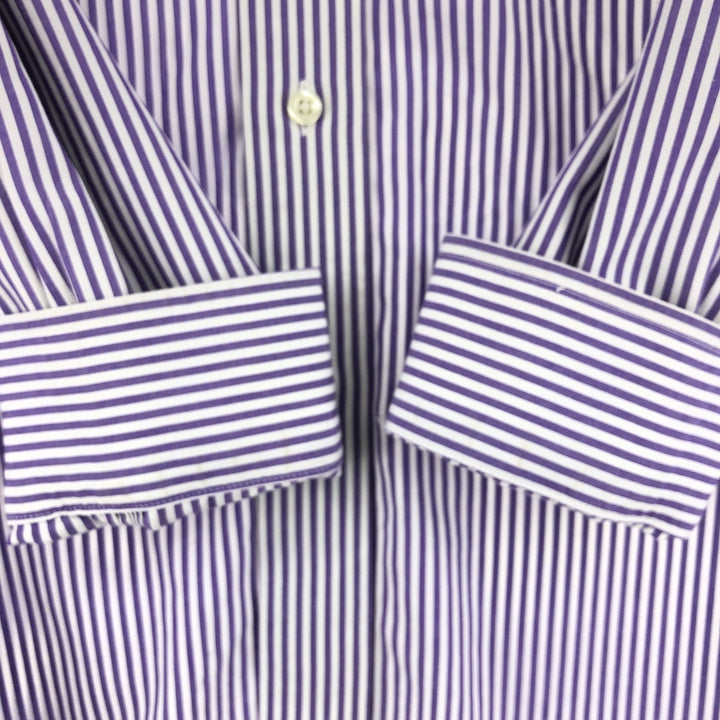 Brooks Brothers Est.1818 Wide Collar Long Sleeve Cotton Striped Shirt Men's L /eaa441814