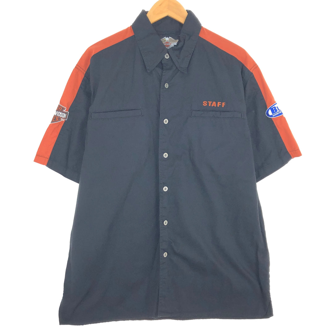 Harley-Davidson Short Sleeve Work Shirt Men's L /eaa441849