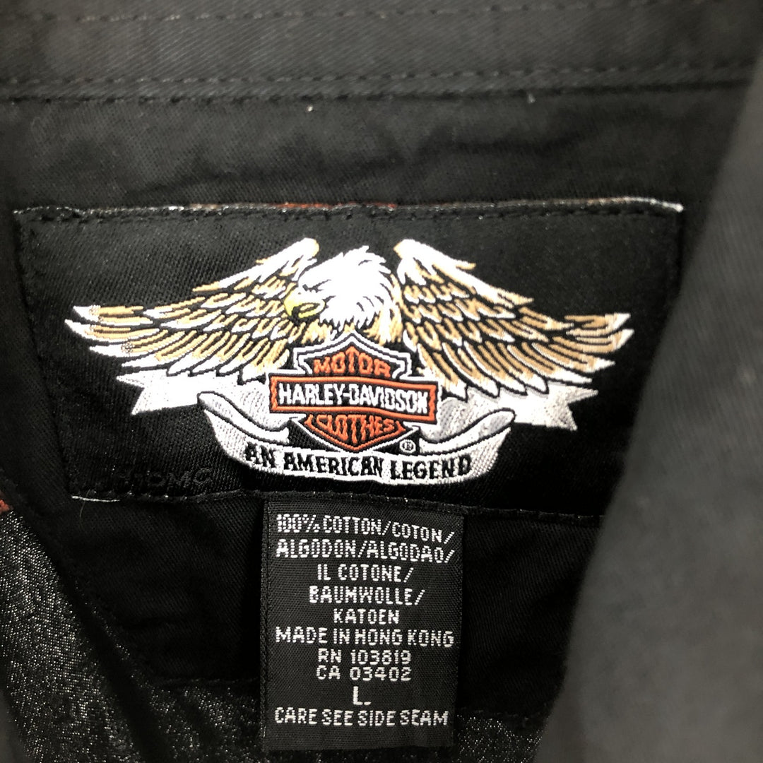 Harley-Davidson Short Sleeve Work Shirt Men's L /eaa441849