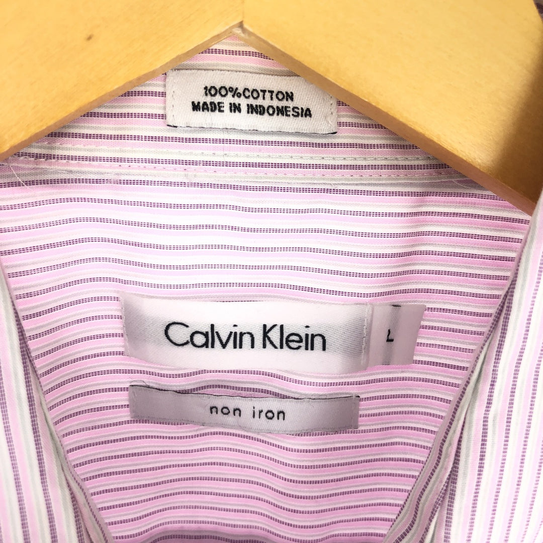 Calvin Klein Long Sleeve Cotton Striped Shirt Men's L /eaa441867