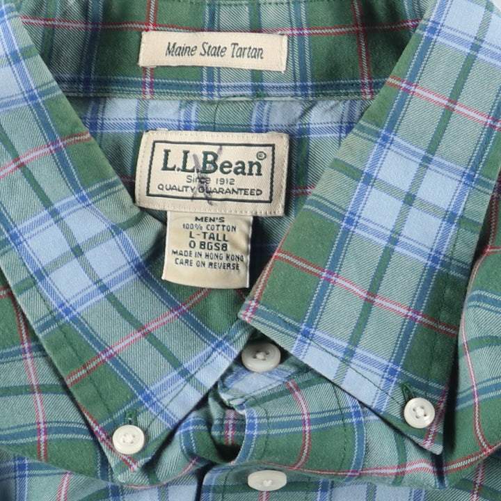 00'S LLBean Long Sleeve Button Down Check Shirt Men's L /eaa441872