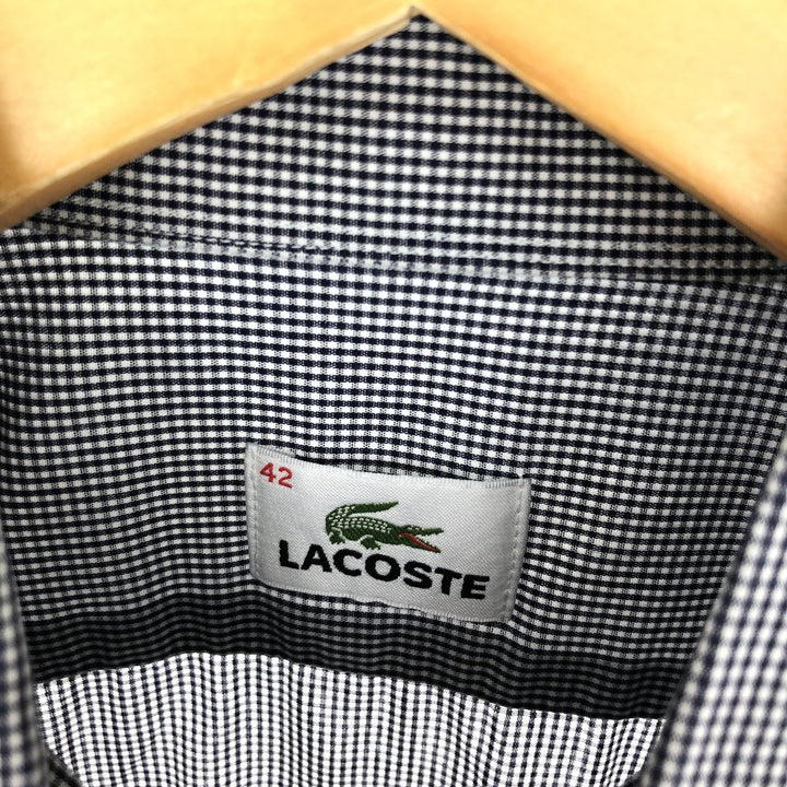 Lacoste LACOSTE Gingham Check Long Sleeve Button Down Check Shirt Men's L /eaa441877