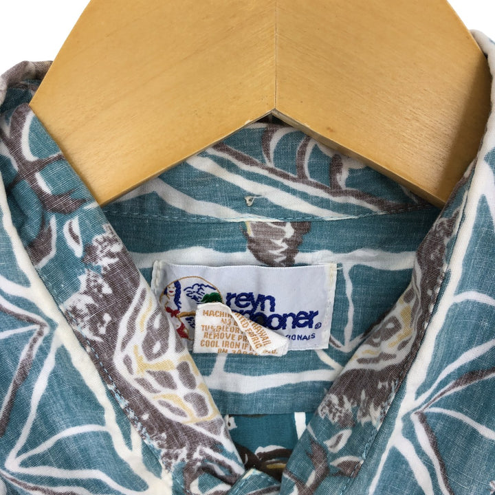 90'S Reyn Spooner Swimsuit Tag Bikini Tag All-Over Print Pullover Button-Down Hawaiian Aloha Shirt Made in Hawaii Men's L /eaa442045