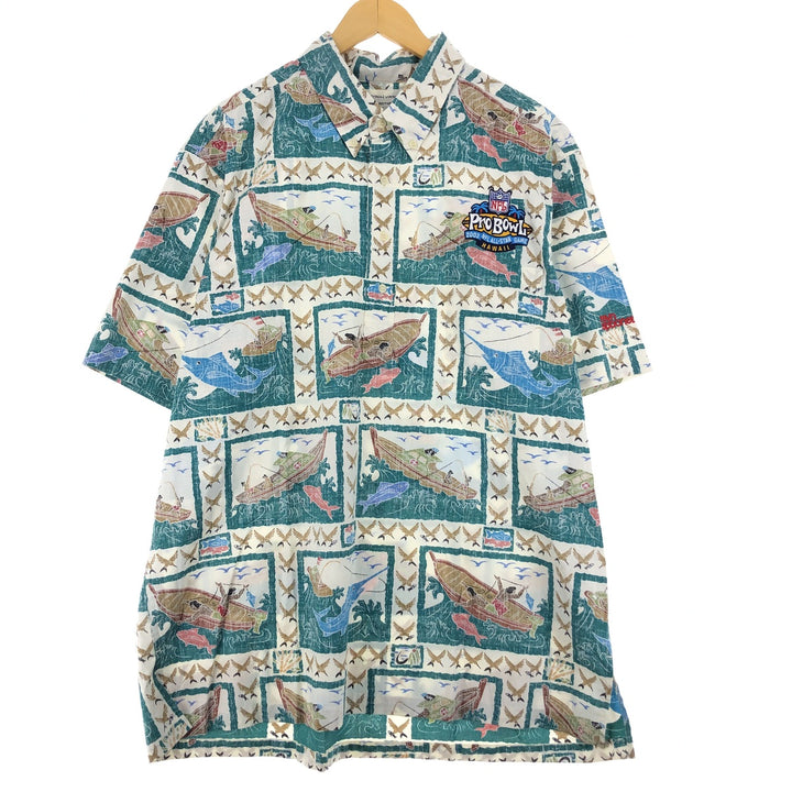 Reyn Spooner Deitrich Bullets NFL PRO BOWL Button-down Pullover Aloha Shirt Made in Hawaii Men's XXL /eaa442048