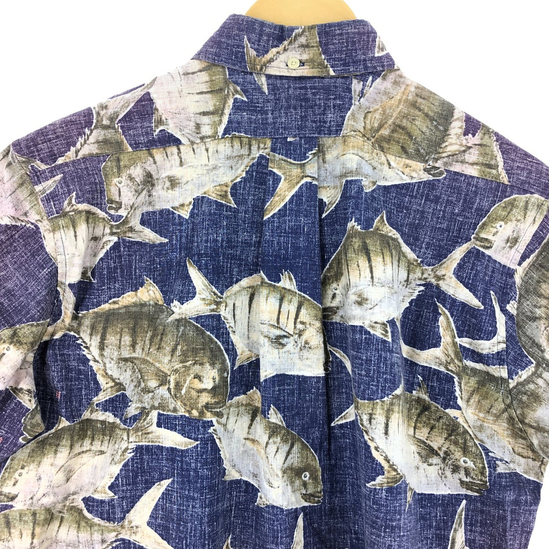 Reyn Spooner GYOTAKU BY NAOKI Fish Print Button Down Pullover Hawaiian Aloha Shirt Men's S /eaa442053