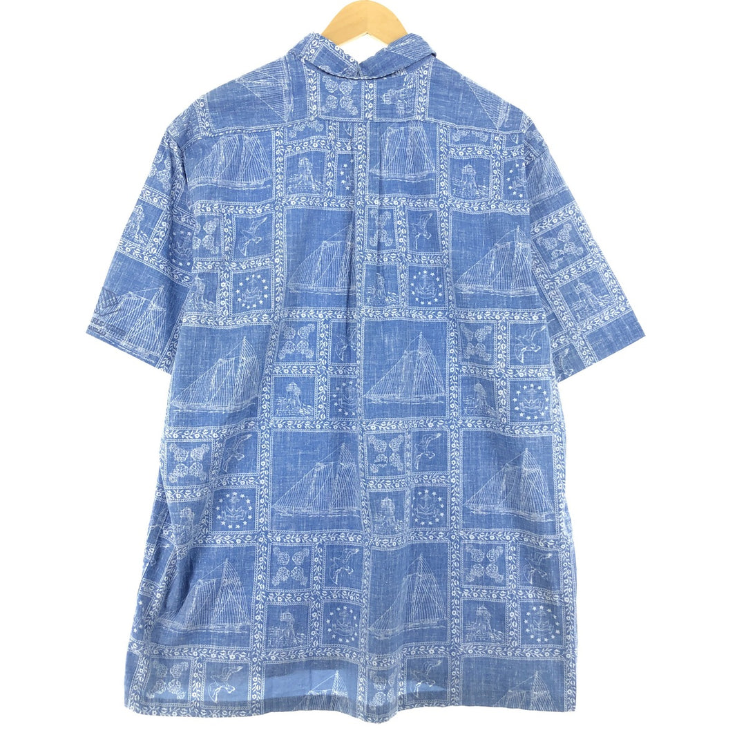 90'S Reyn Spooner Swimsuit Tag All-Over Print Lahaina Sailor Button-Down Hawaiian Aloha Shirt Made in Hawaii Men's XXL /eaa442055