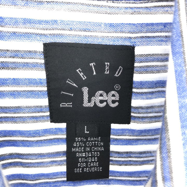 Lee RIVETED Long Sleeve Striped Shirt Men's L /eaa442141