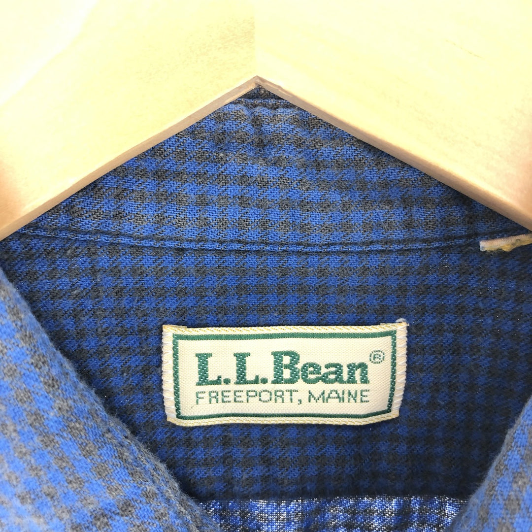 70s~80'S LLBean Long Sleeve Light Nell Check Shirt Men's L Vintage /eaa442298