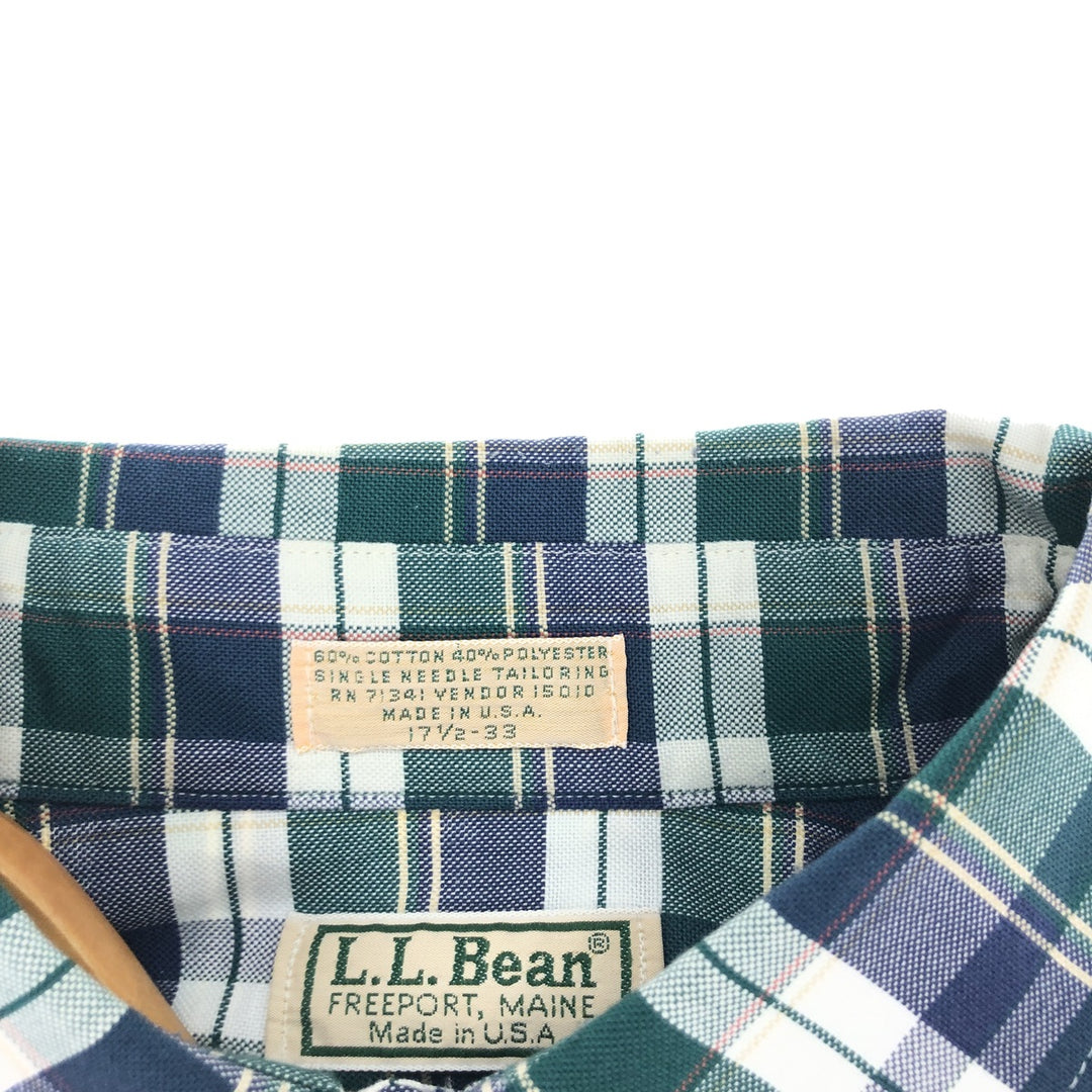 90'S LLBean Long Sleeve Button Down Check Shirt Made in USA Men's XL Vintage /eaa442335