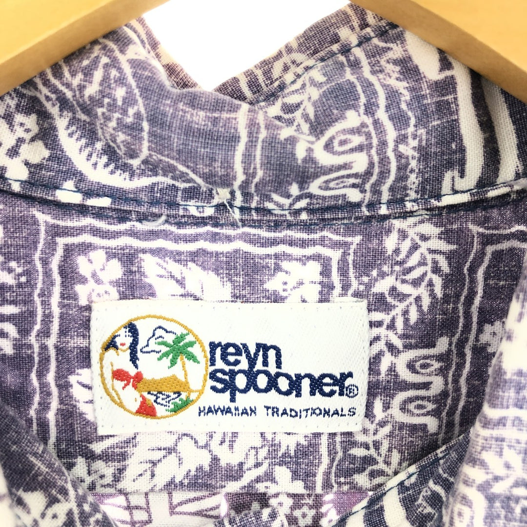 90'S Reyn Spooner Swimsuit Tag Bikini Tag All-Over Print Pullover Button-Down Aloha Shirt Men's L Vintage /eaa442351