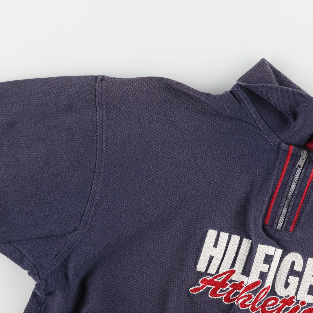 Tommy Hilfiger ATHLETICS short sleeve polo shirt, men's size L cotton navy blue type Vintage Second Hand