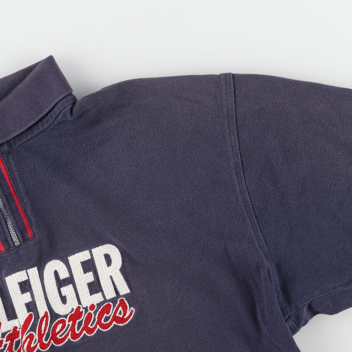 Tommy Hilfiger ATHLETICS short sleeve polo shirt, men's size L cotton navy blue type Vintage Second Hand