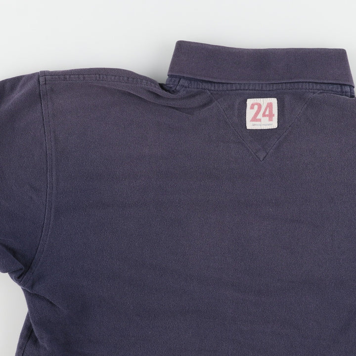 Tommy Hilfiger ATHLETICS short sleeve polo shirt, men's size L cotton navy blue type Vintage Second Hand