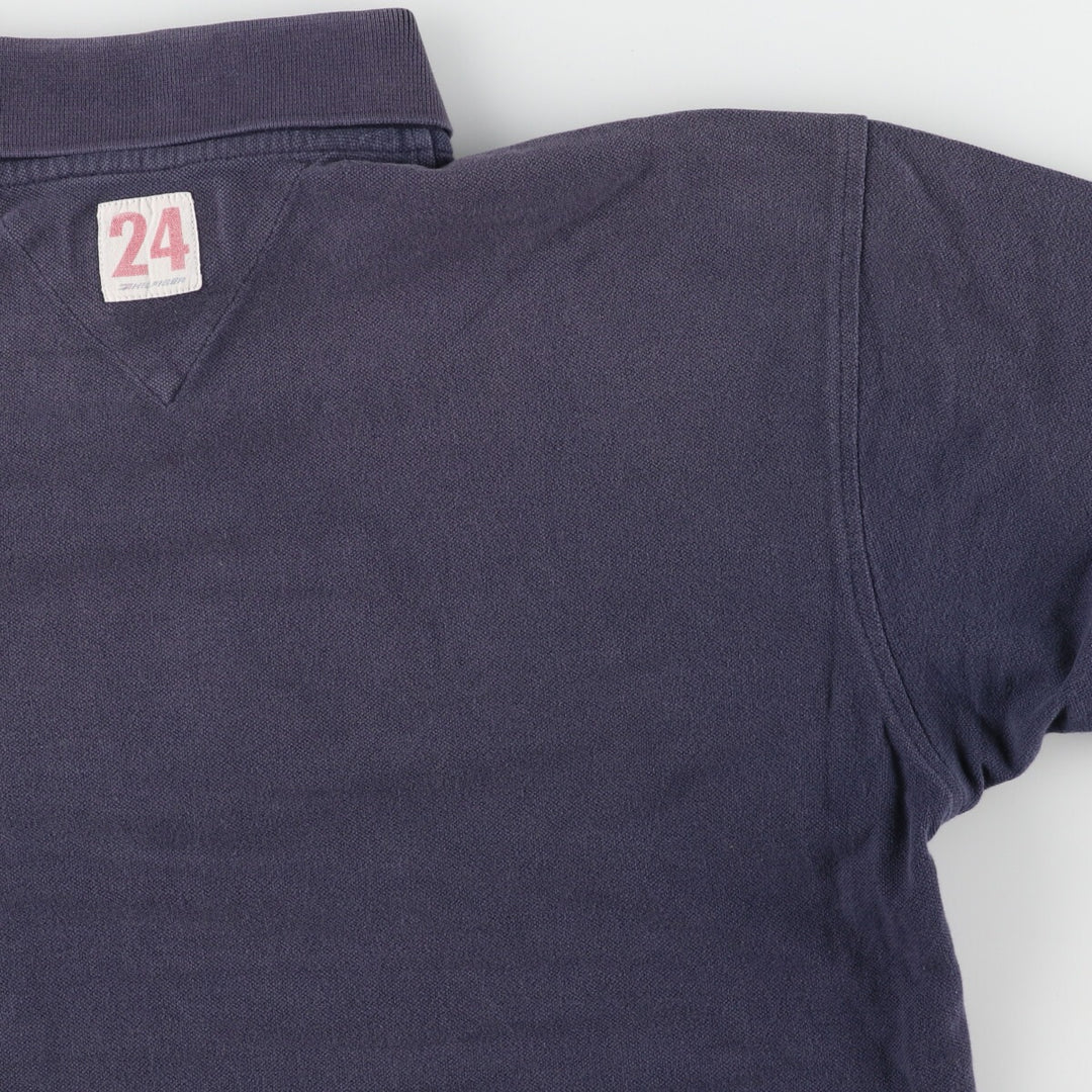 Tommy Hilfiger ATHLETICS short sleeve polo shirt, men's size L cotton navy blue type Vintage Second Hand
