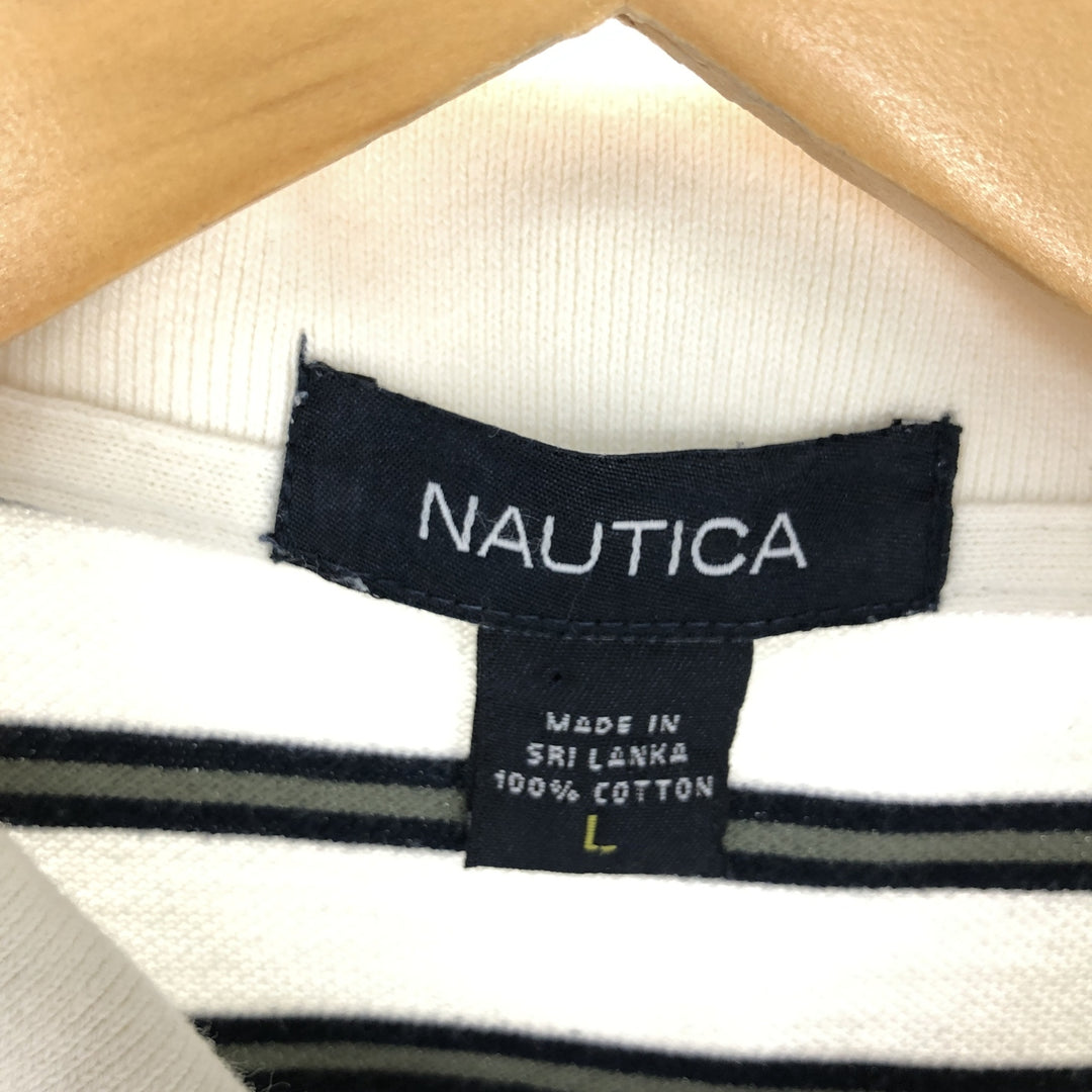 NAUTICA Short Sleeve Striped Polo Shirt Men's L /eaa442416