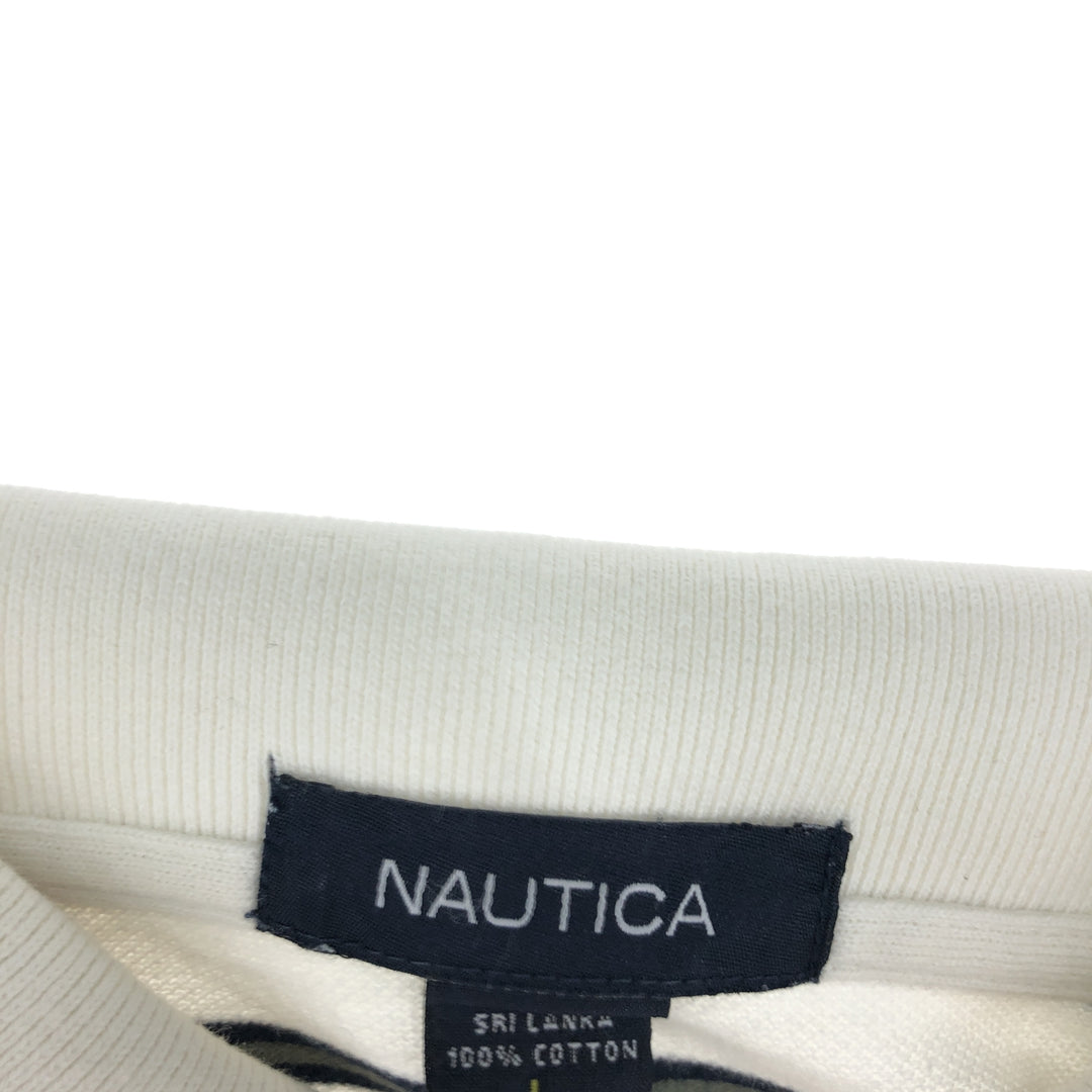 NAUTICA Short Sleeve Striped Polo Shirt Men's L /eaa442416