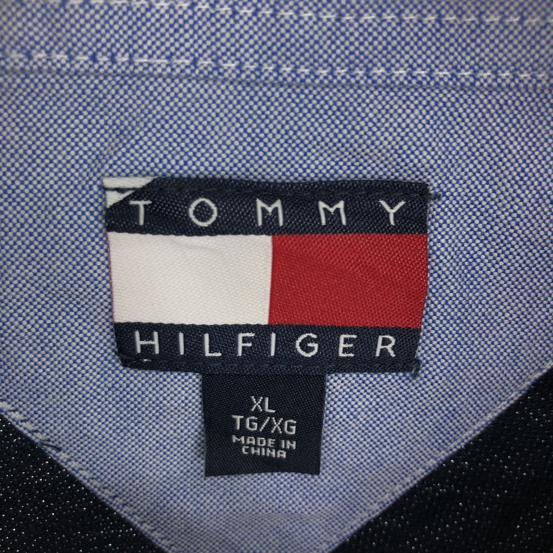 90'S Tommy Hilfiger short sleeve polo shirt men's XL vintage cotton navy blue type Vintage Second Hand
