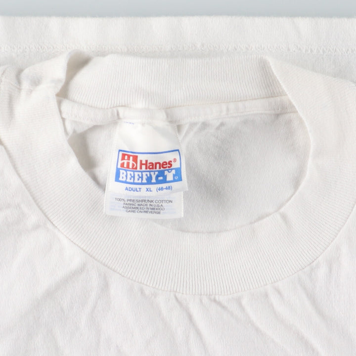 90'S Hanes BEEFY-T Blue Tag Printed T-Shirt Made in USA Men's XL Vintage /eaa442546