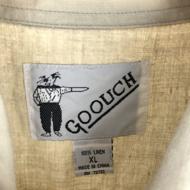 GOOUCH Short Sleeve Linen Shirt Men's XL Regular Collar /eaa442573