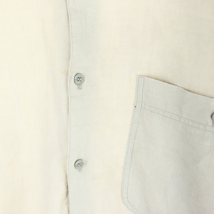 GOOUCH Short Sleeve Linen Shirt Men's XL Regular Collar /eaa442573