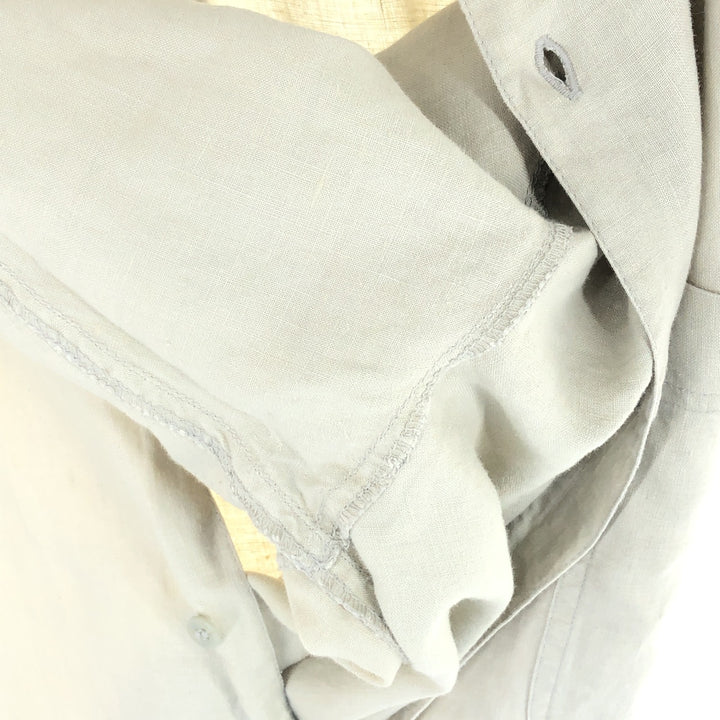 GOOUCH Short Sleeve Linen Shirt Men's XL Regular Collar /eaa442573