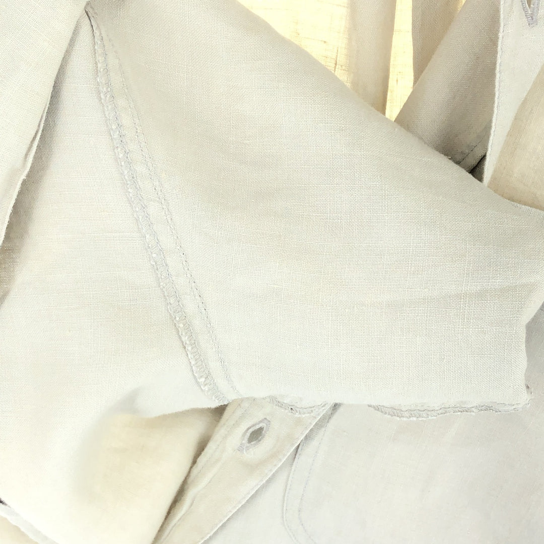 GOOUCH Short Sleeve Linen Shirt Men's XL Regular Collar /eaa442573