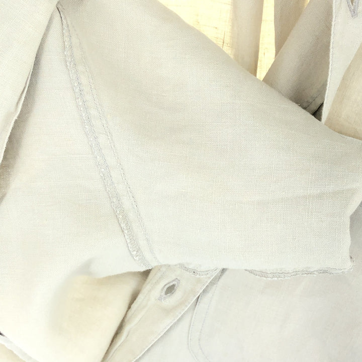 GOOUCH Short Sleeve Linen Shirt Men's XL Regular Collar /eaa442573