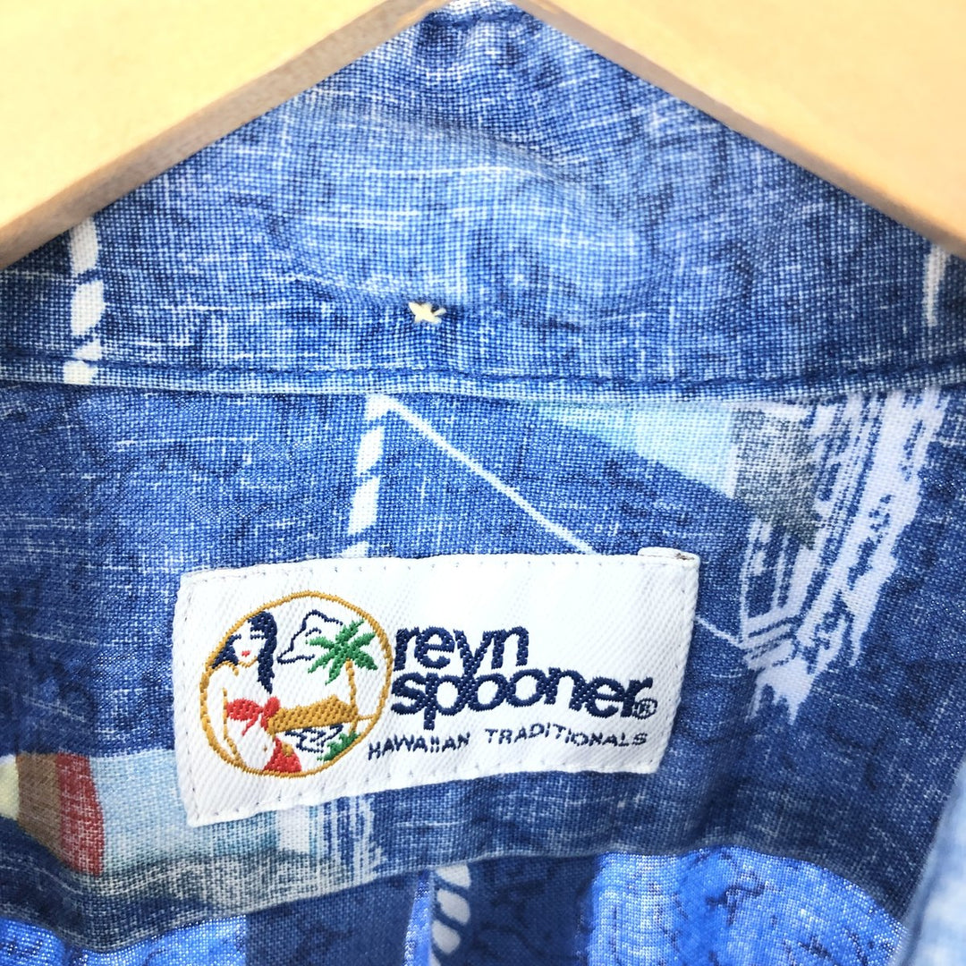 90'S Reyn Spooner Swimsuit Tag All-Over Print Pullover Button-Down Hawaiian Aloha Shirt Men's L Vintage /eaa442621