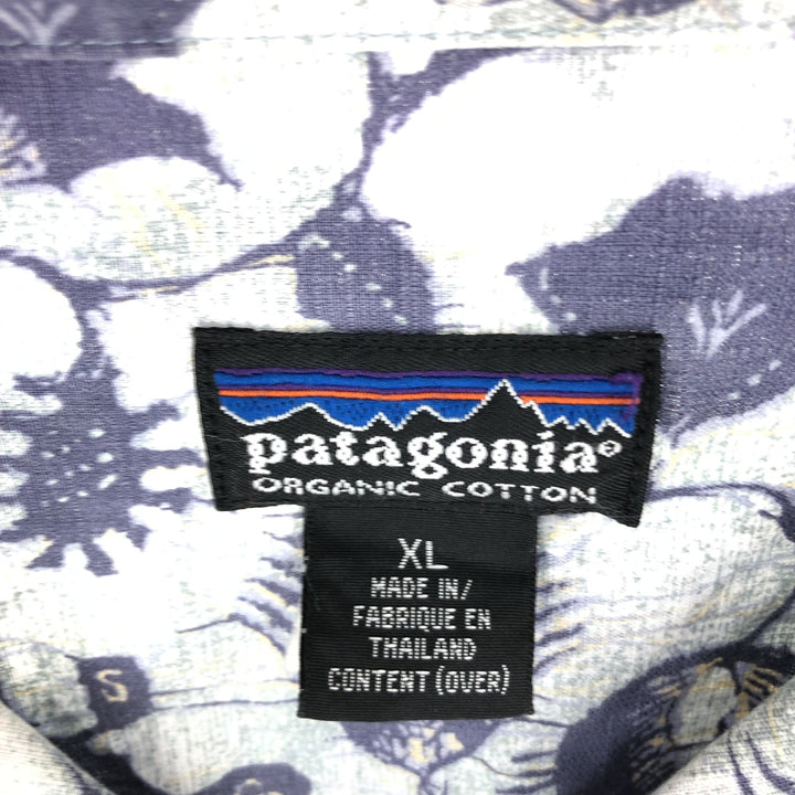 00'S Patagonia Organic Cotton 53304SP2002 All-over Print Open Collar Hawaiian Aloha Shirt Men's XL /eaa442622