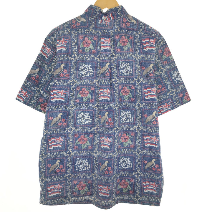 90'S Reyn Spooner Swimwear Tag Lahaina Sailor Pullover Button-Down Hawaiian Aloha Shirt Made in Hawaii Men's L /eaa442628