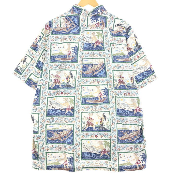 Reyn Spooner MELE KALIKIMAKA All-over Print Pullover Button-Down Hawaiian Aloha Shirt Made in Hawaii Men's XXL /eaa442651