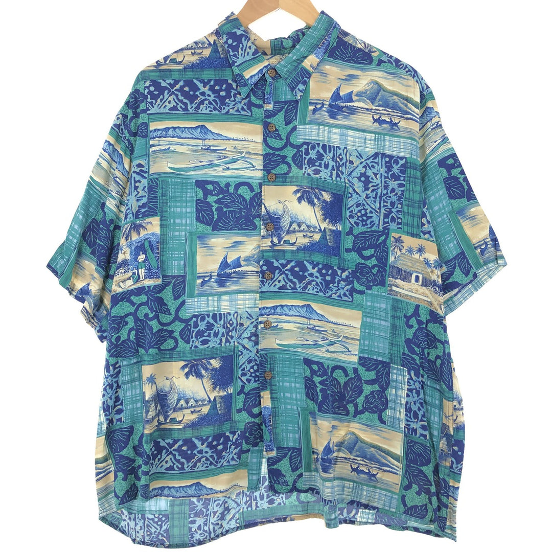 80s-90'S Reyn Spooner Diamond Head Tag Rayon Hawaiian Aloha Shirt Made in Hawaii Men's XL Vintage /eaa442658