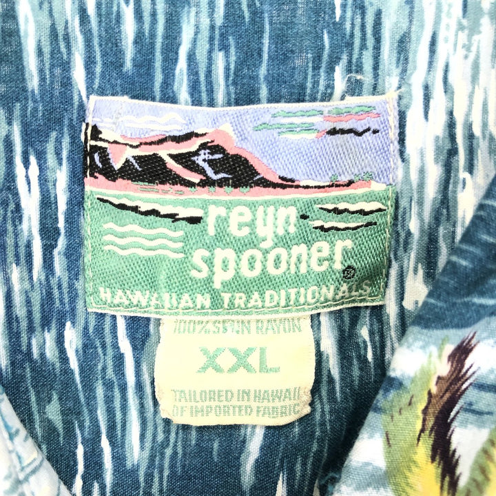 80s-90'S Reyn Spooner Diamond Head Tag Rayon Hawaiian Aloha Shirt Made in Hawaii Men's XXL Vintage /eaa442662