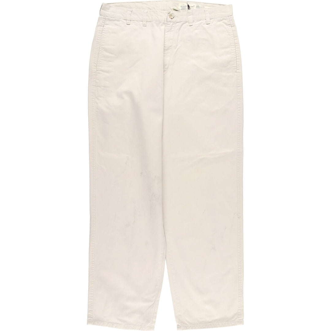 Eddie Bauer Relaxed Fit Chino Pants for Men, W35 cotton white type Vintage Second Hand