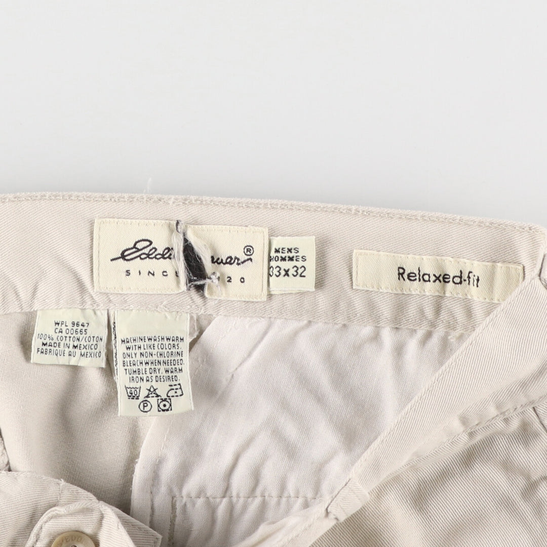 Eddie Bauer Relaxed Fit Chino Pants for Men, W35 cotton white type Vintage Second Hand