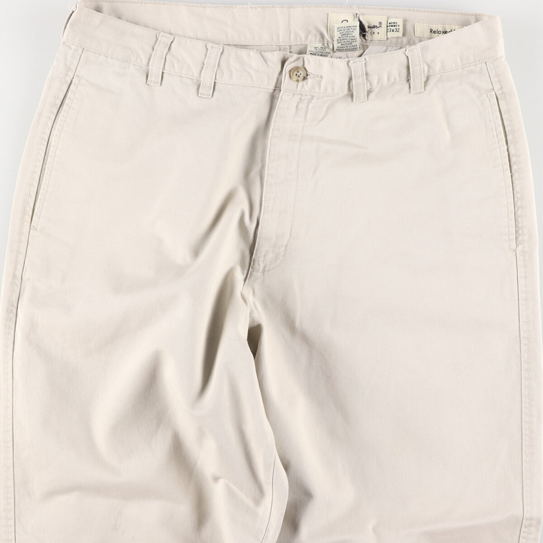 Eddie Bauer Relaxed Fit Chino Pants for Men, W35 cotton white type Vintage Second Hand