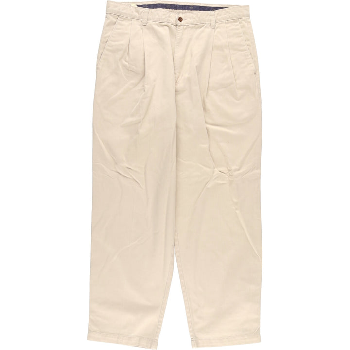 90'S DOCKERS Two-pleat Chino Pants for Men, W34, Vintage cotton Beige type Vintage Second Hand