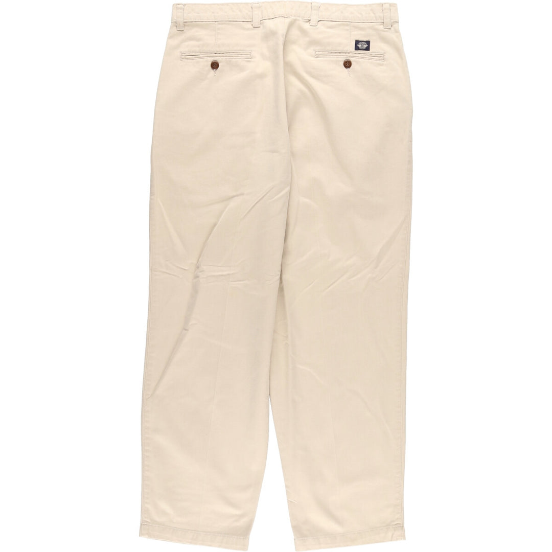 90'S DOCKERS Two-pleat Chino Pants for Men, W34, Vintage cotton Beige type Vintage Second Hand