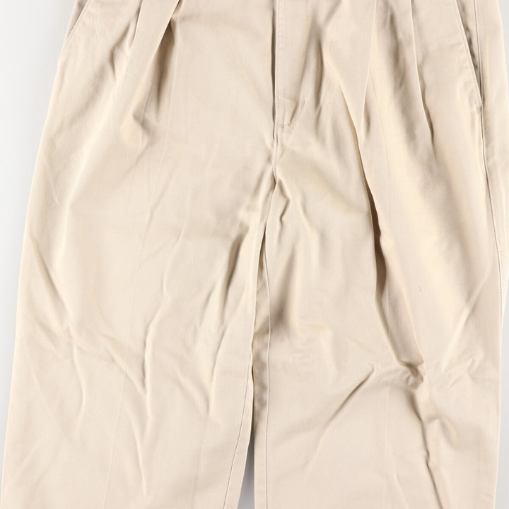 90'S DOCKERS Two-pleat Chino Pants for Men, W34, Vintage cotton Beige type Vintage Second Hand