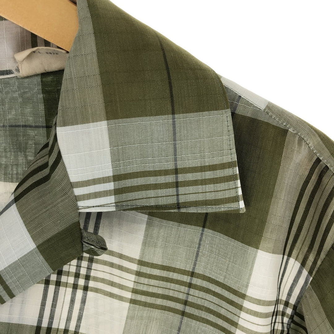 60's Arrow Check Pattern Short Sleeve Open Collar Shirt Made in USA Men's M Vintage /eaa443003
