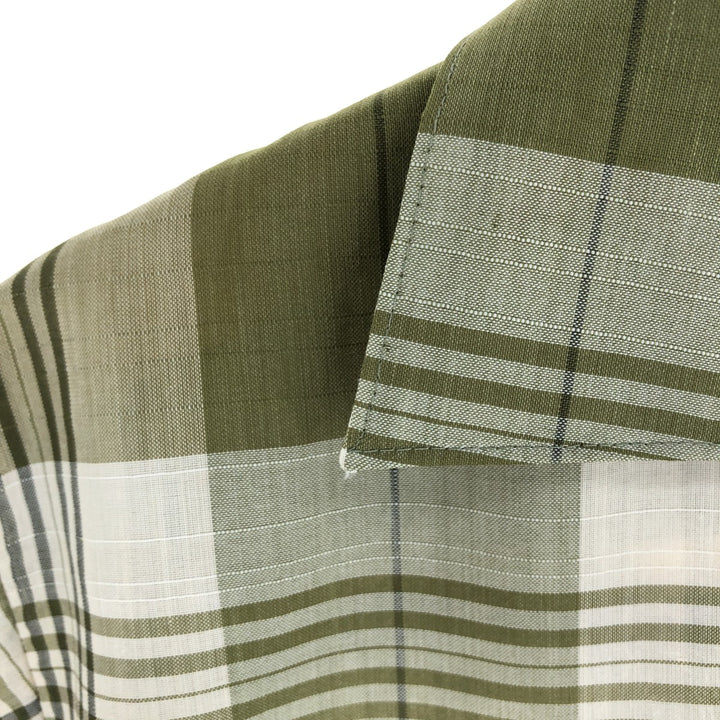 60's Arrow Check Pattern Short Sleeve Open Collar Shirt Made in USA Men's M Vintage /eaa443003