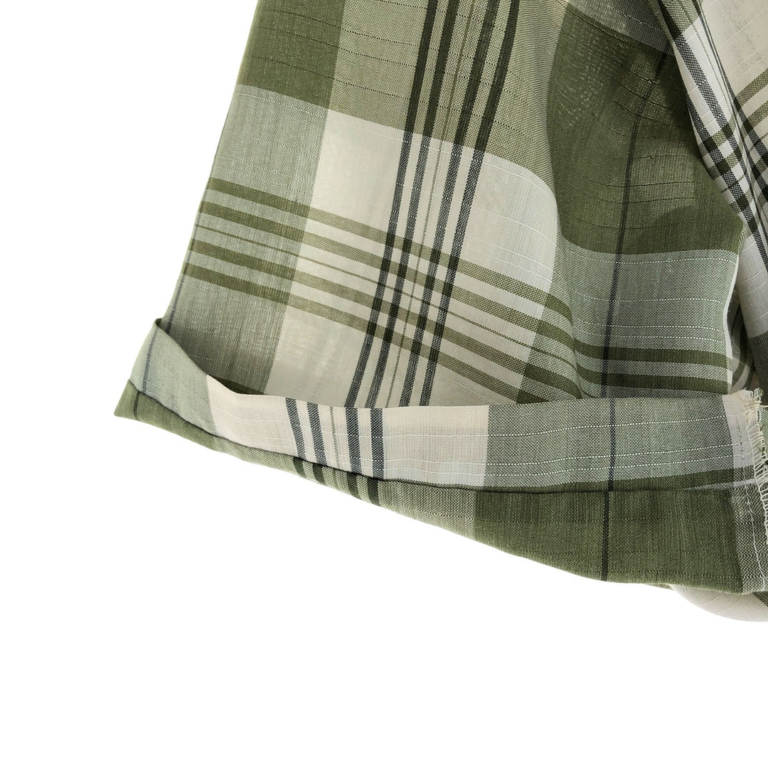 60's Arrow Check Pattern Short Sleeve Open Collar Shirt Made in USA Men's M Vintage /eaa443003