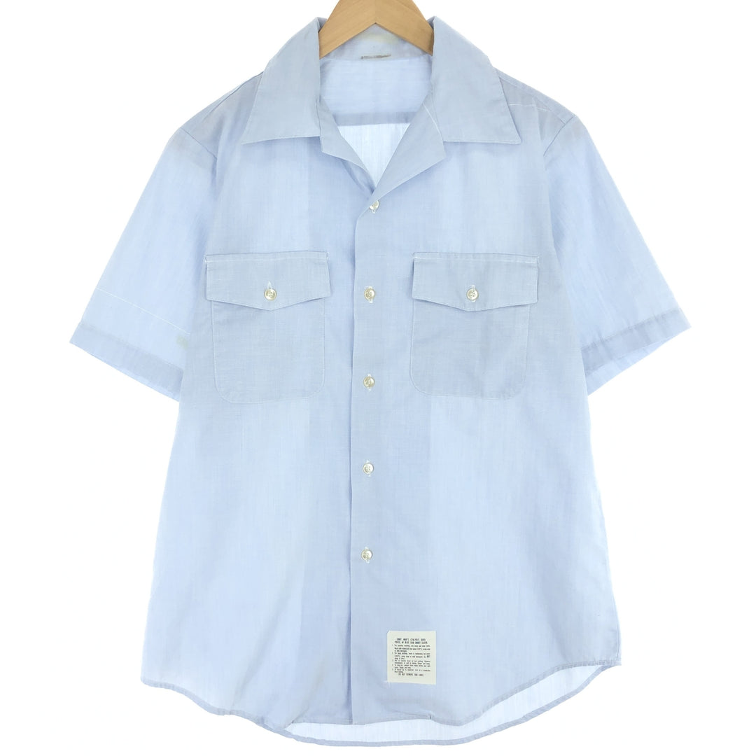 Genuine US military SHIRT, MAN'S, CTN/POLY, DURA PRESS, open collar, short sleeve military shirt, men's M, vintage /eaa443006