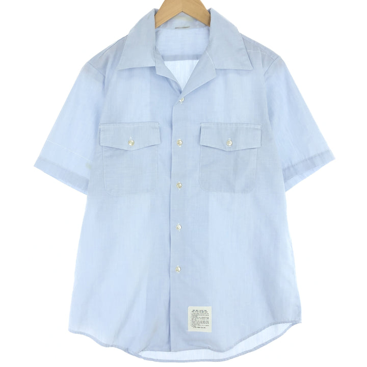 Genuine US military SHIRT, MAN'S, CTN/POLY, DURA PRESS, open collar, short sleeve military shirt, men's M, vintage /eaa443006