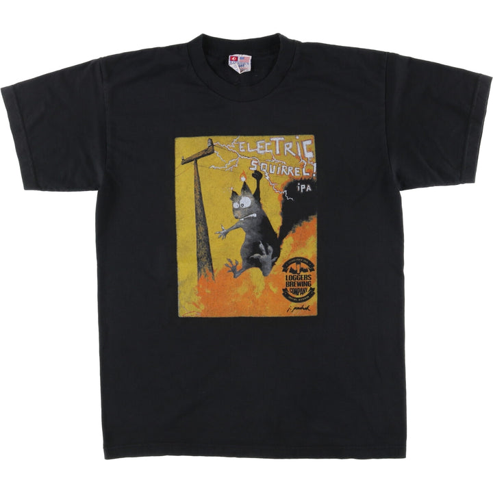 90'S BAYSIDE'S BEST LOGGERS BREWING COMPANY Advertising T-shirt Made in USA Men's L Vintage /eaa443023