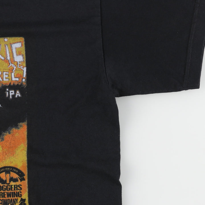 90'S BAYSIDE'S BEST LOGGERS BREWING COMPANY Advertising T-shirt Made in USA Men's L Vintage /eaa443023