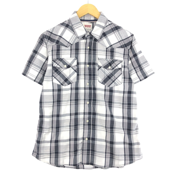 Levi's Check Pattern Short Sleeve Western Shirt Men's M /eaa443060