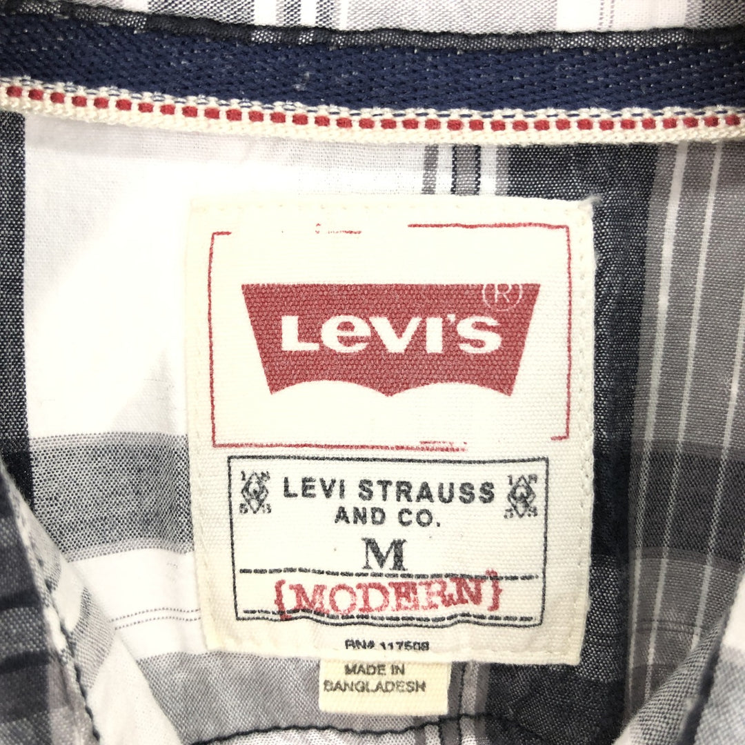 Levi's Check Pattern Short Sleeve Western Shirt Men's M /eaa443060