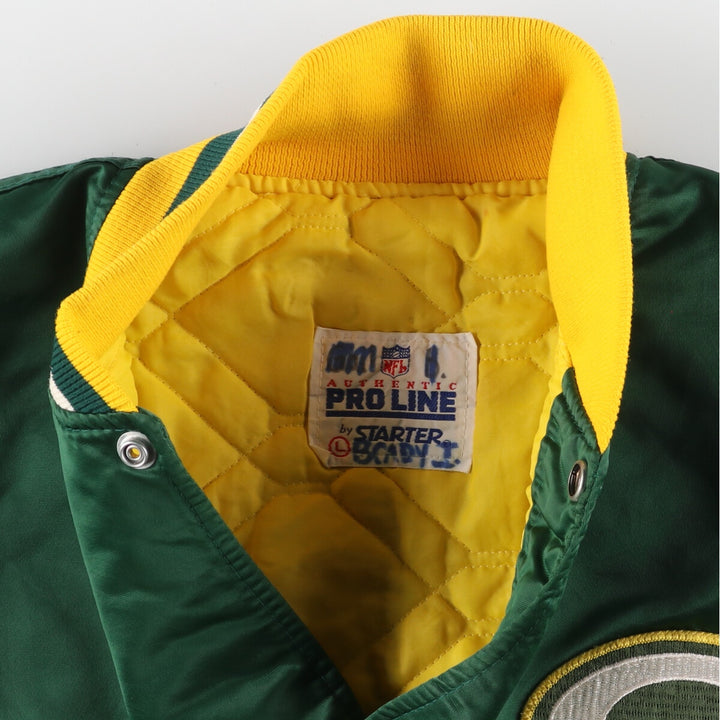 90'S Starter NFL Green Bay Packers Nylon Stadium Jacket Award Jacket Made in USA Men's L Size Vintage /eaa443081